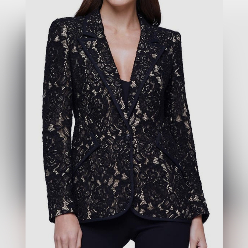 L'AGENCE Chamberlain Lace Blazer in black Size 4 Small